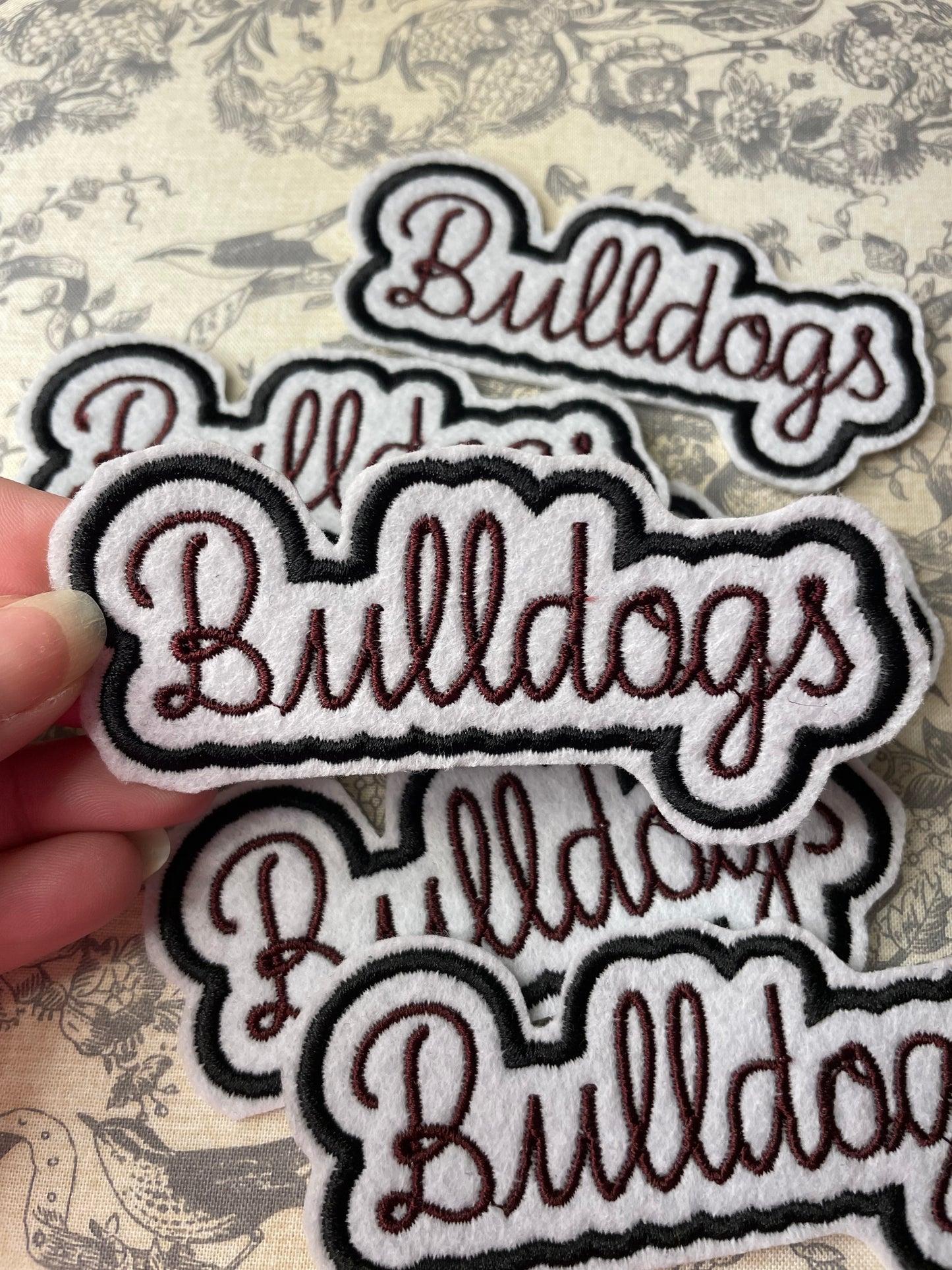 School mascot name iron on patch *** 7-10 TAT ***