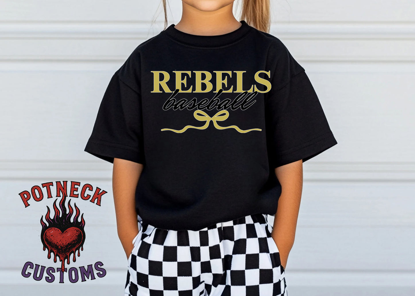 Toddler Baseball Bow Shirt