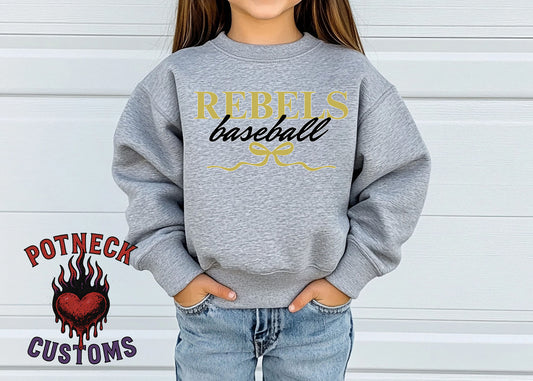 Toddler Baseball Bow Shirt