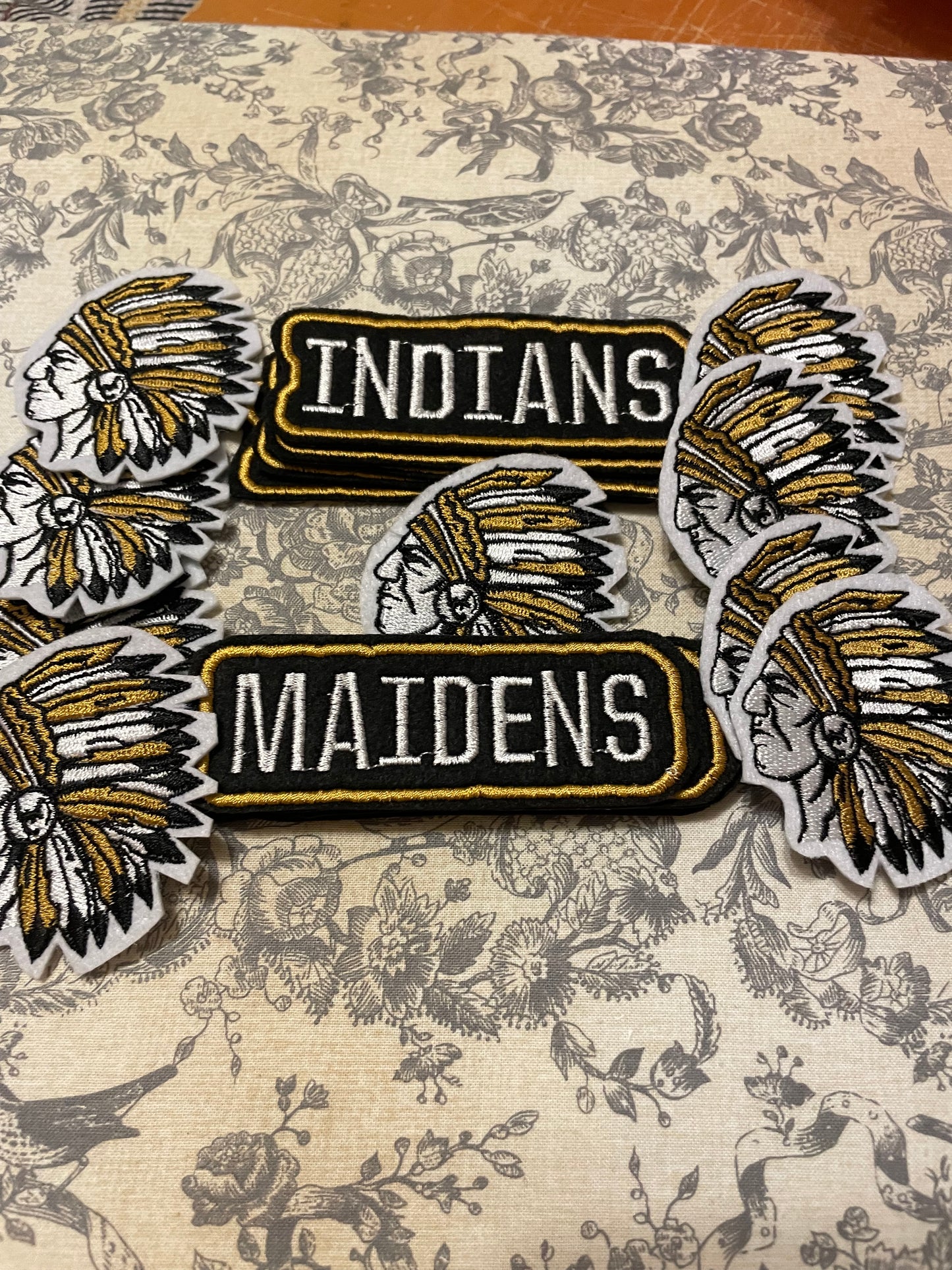 School mascot name iron on patch *** 7-10 TAT ***