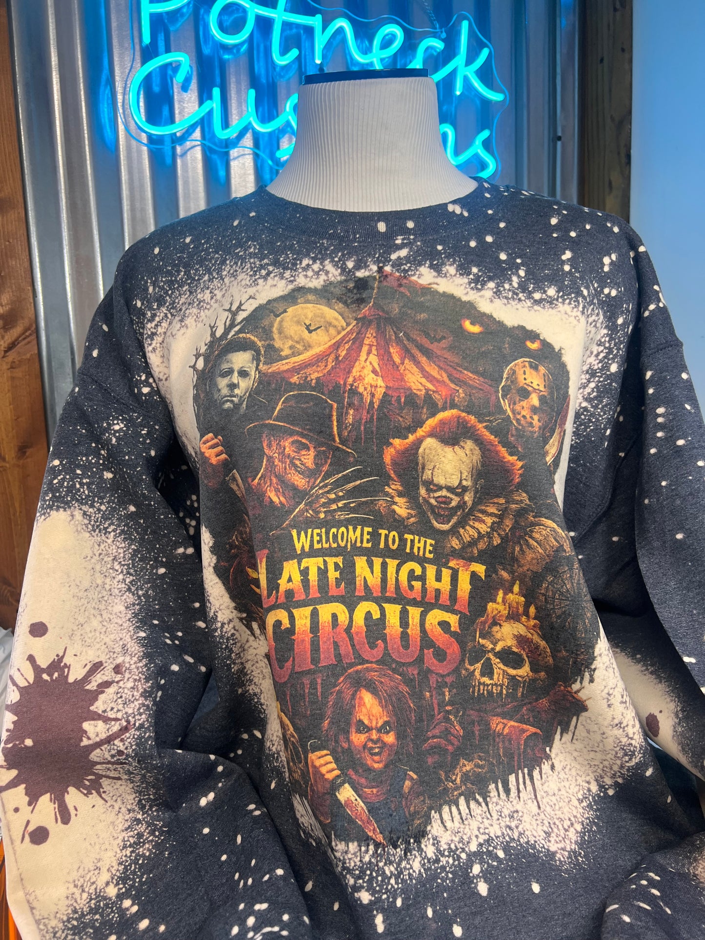🎪 Welcome to the Late Night Circus… if you dare. Halloween sweatshirt