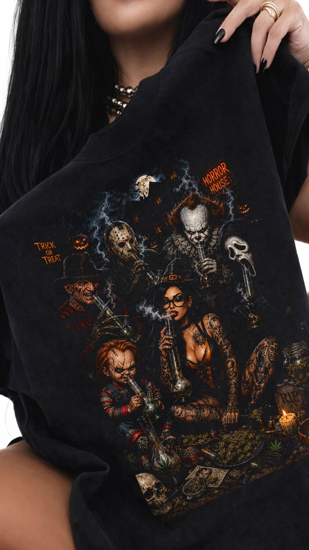 Horror Icons Smoke Session Shirt  Horror Icons Halloween Shirt, Spooky Stoner Tee, Horror Movie Graphic Tee, Goth Halloween Shirt, Alternative Halloween Gift