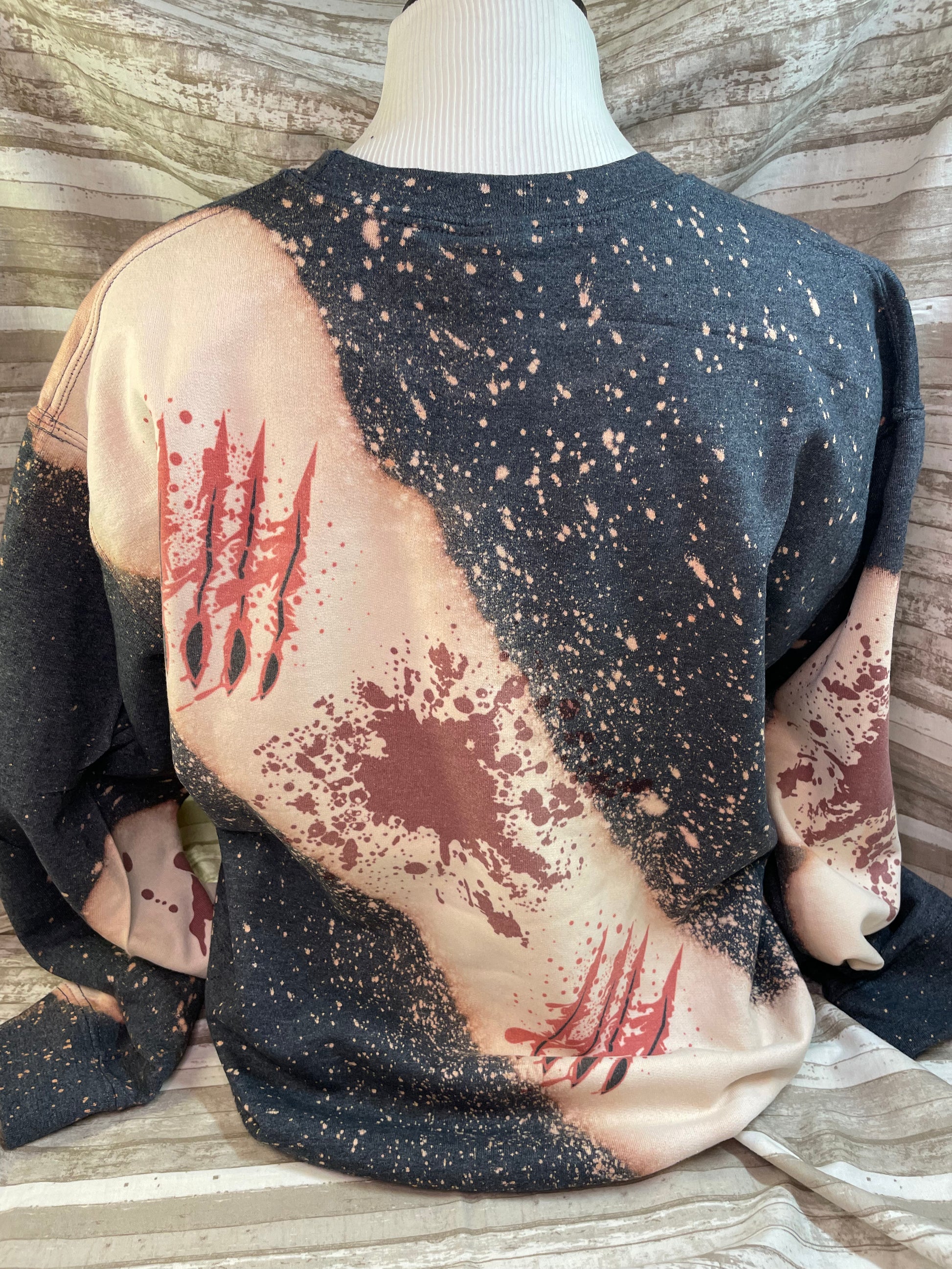 Claw marks and blood spatter sweatshirt 