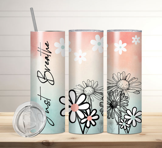 Just breathe daisy tumbler