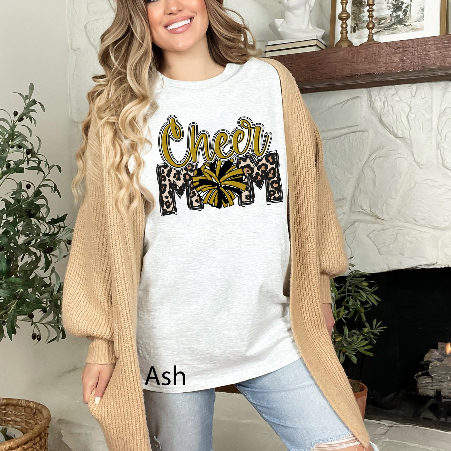 Cheer mom shirt black and gold