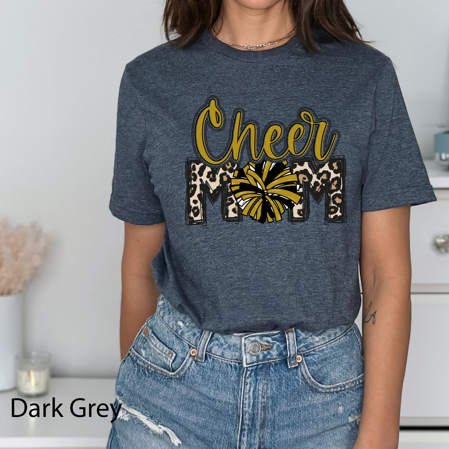 Cheer mom shirt black and gold