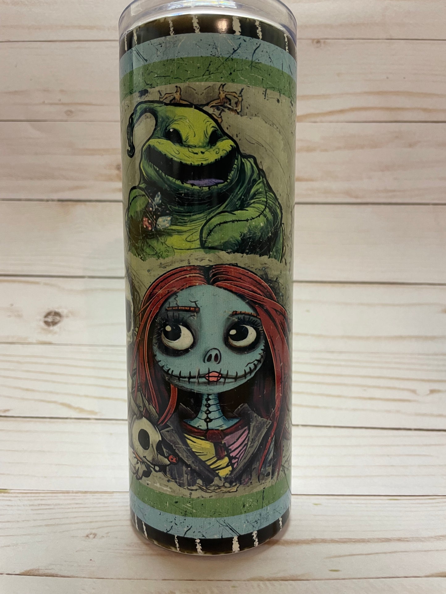 Jack and sally glow in the dark tumbler