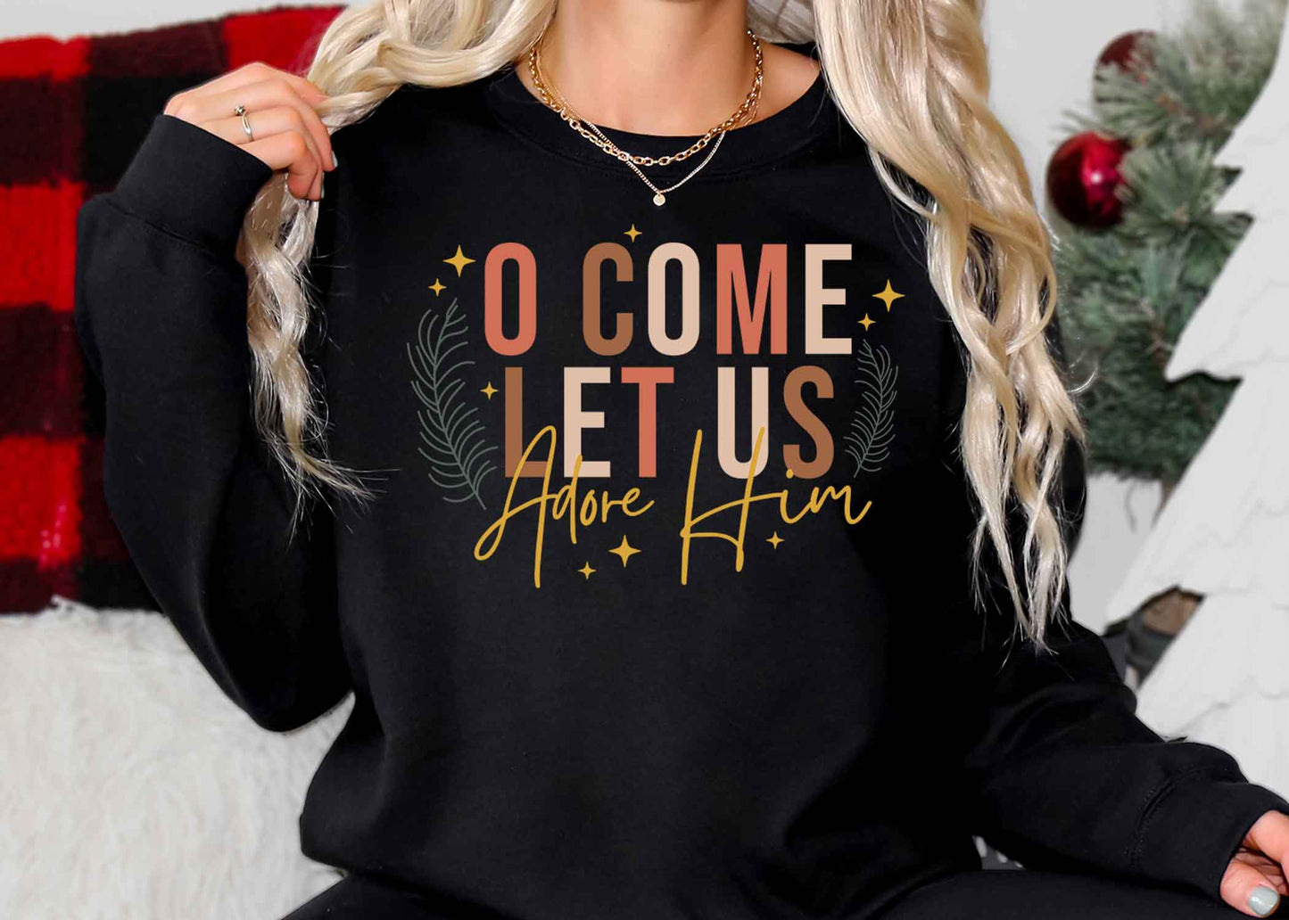 O come let us adore him Christmas shirt