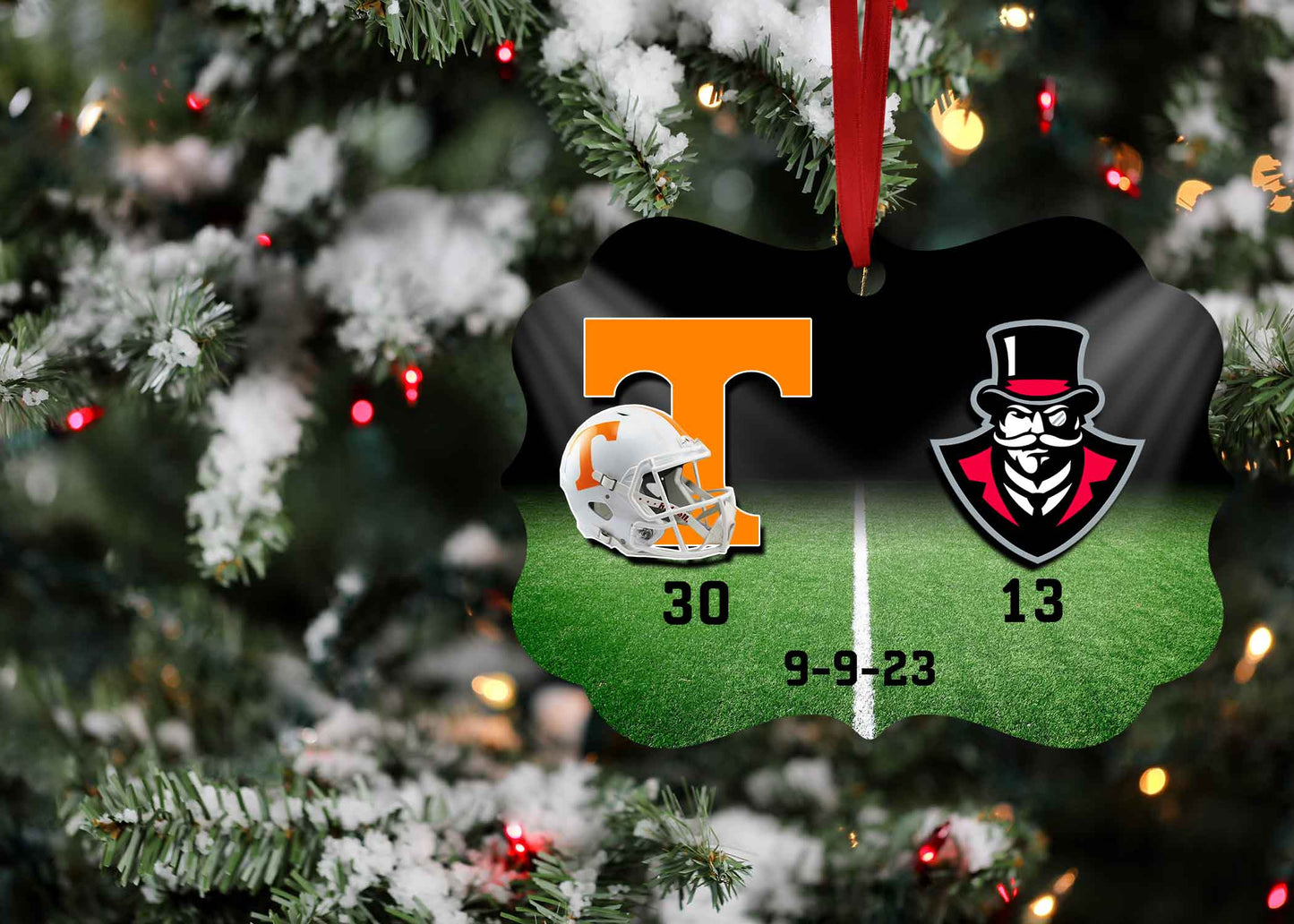 UT Vols vs Austin Peay football ornament 2023