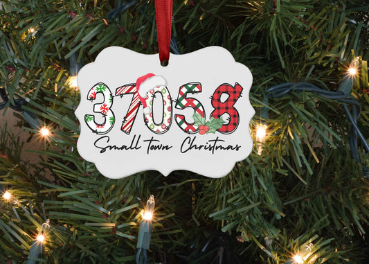 Zip code home for Christmas ornament