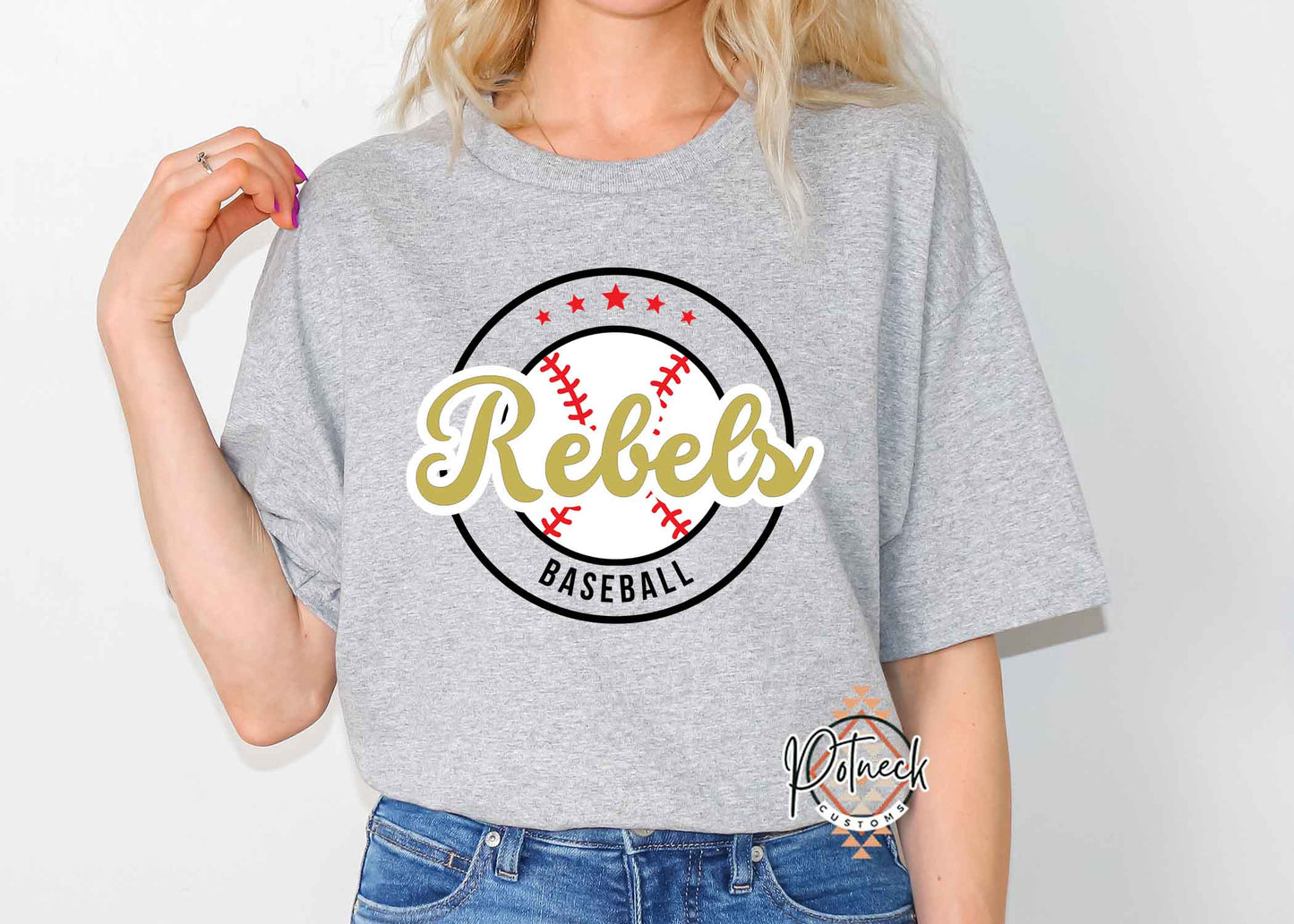 Rebels Baseball Grey shirt
