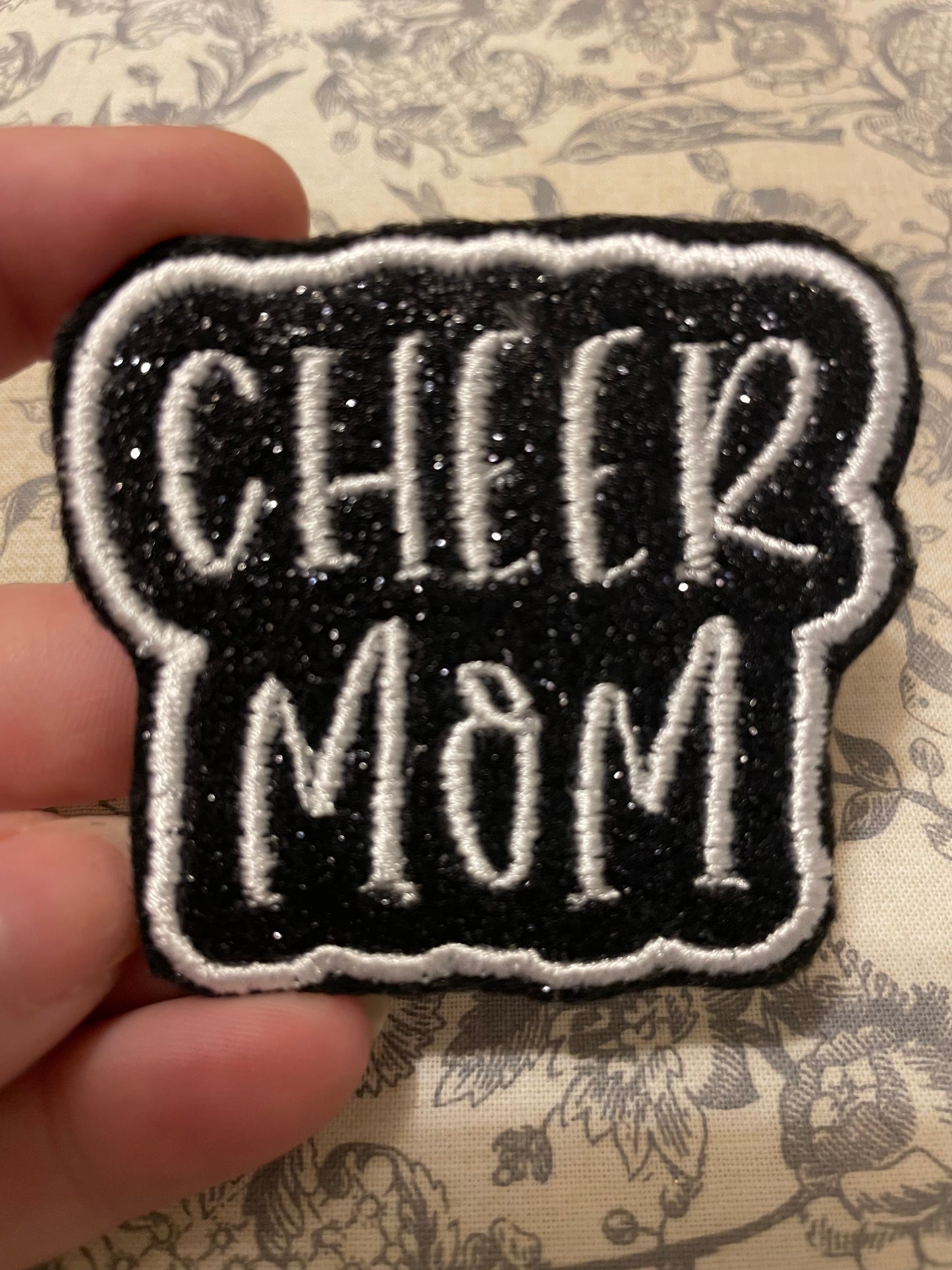 Glitter cheer Mom patch *** 7-10 TAT ***