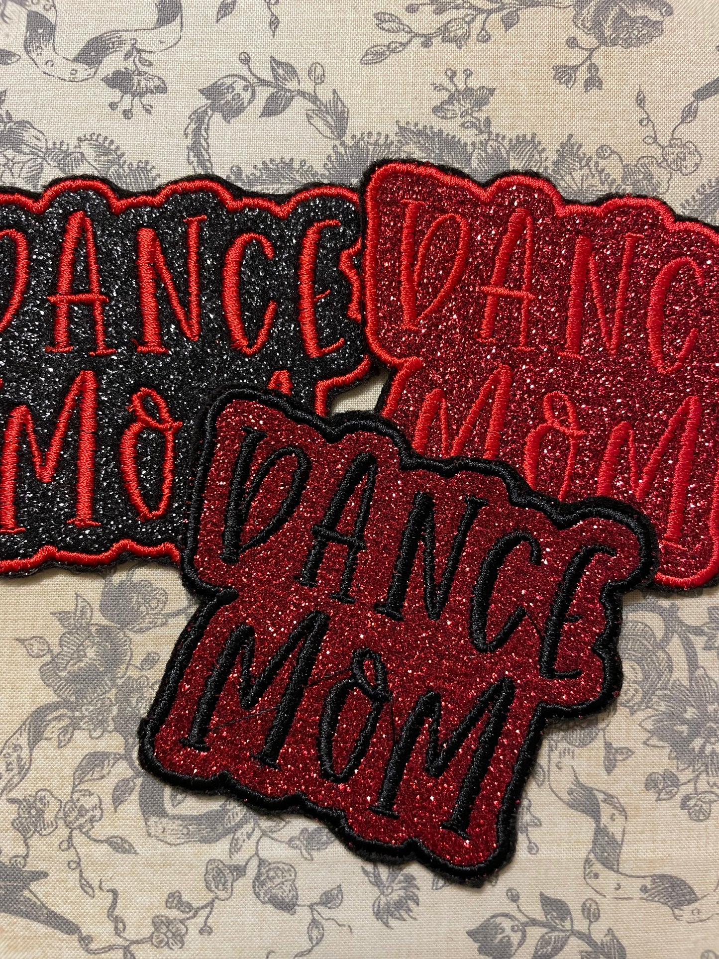 Glitter dance mom  iron on hat patch *** 7-10 TAT ***