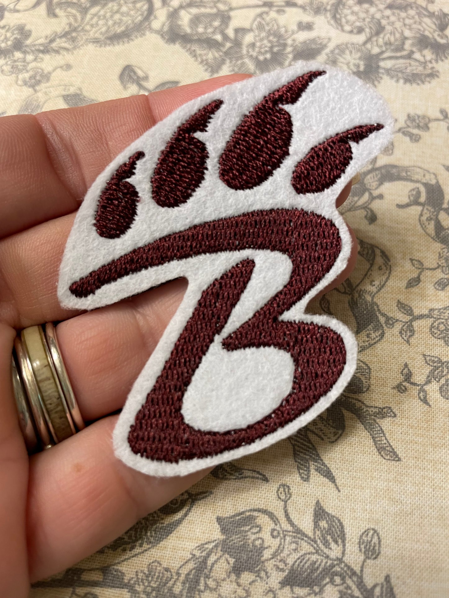 School Mascot iron on hat patch