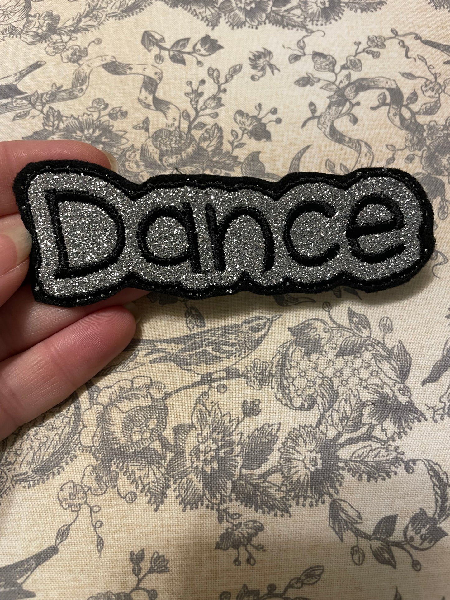 Glitter dance iron on hat patch  *** 7-10 TAT ***