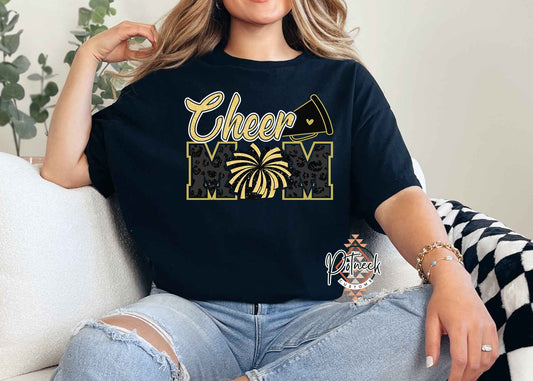 Black and gold cheer mom shirt