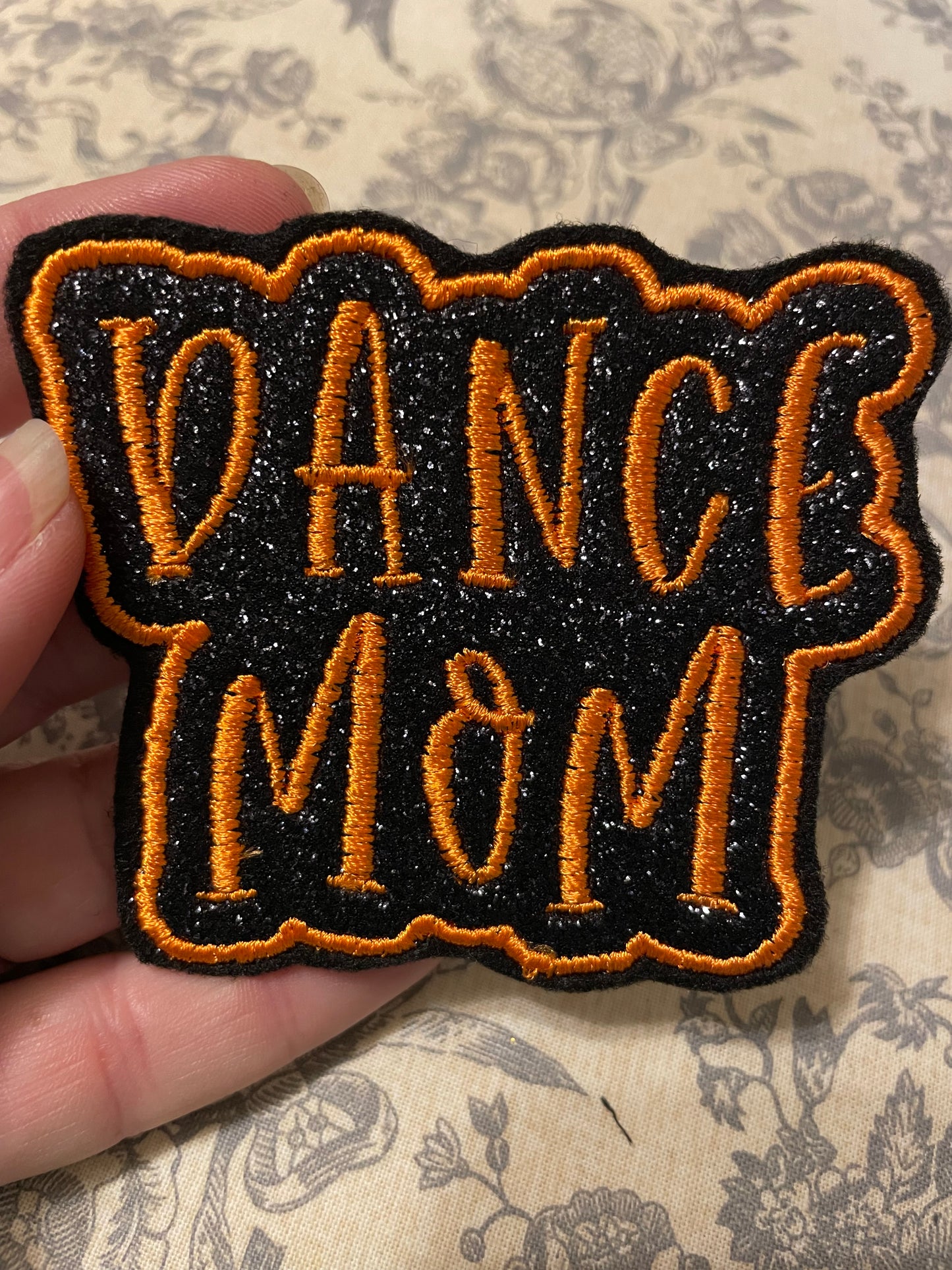 Glitter dance mom  iron on hat patch *** 7-10 TAT ***