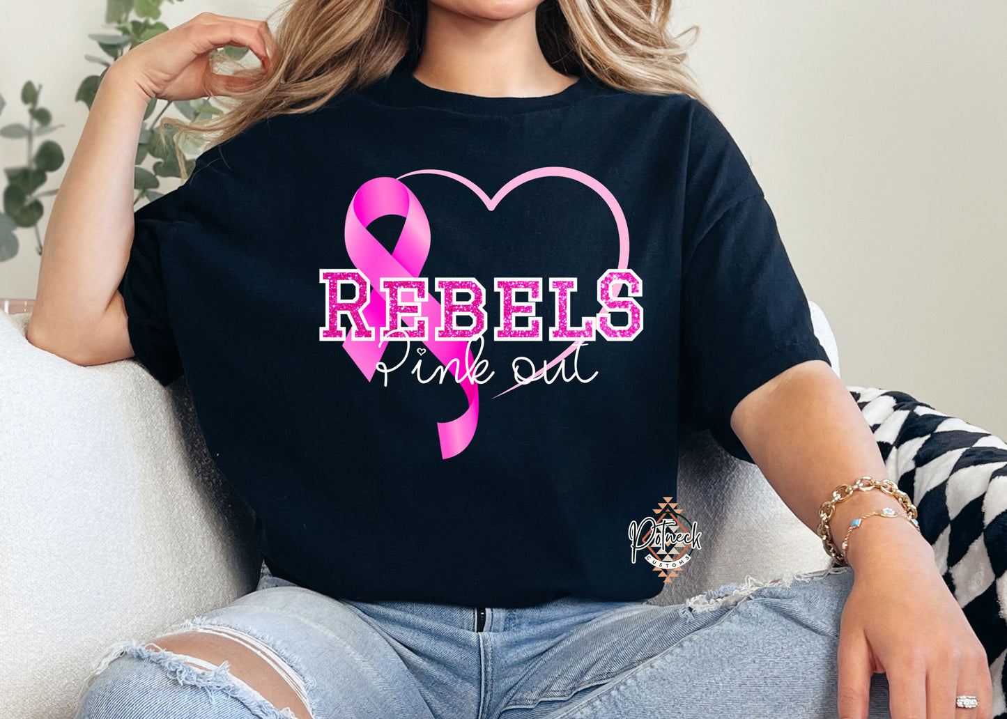 Rebels pink out shirt