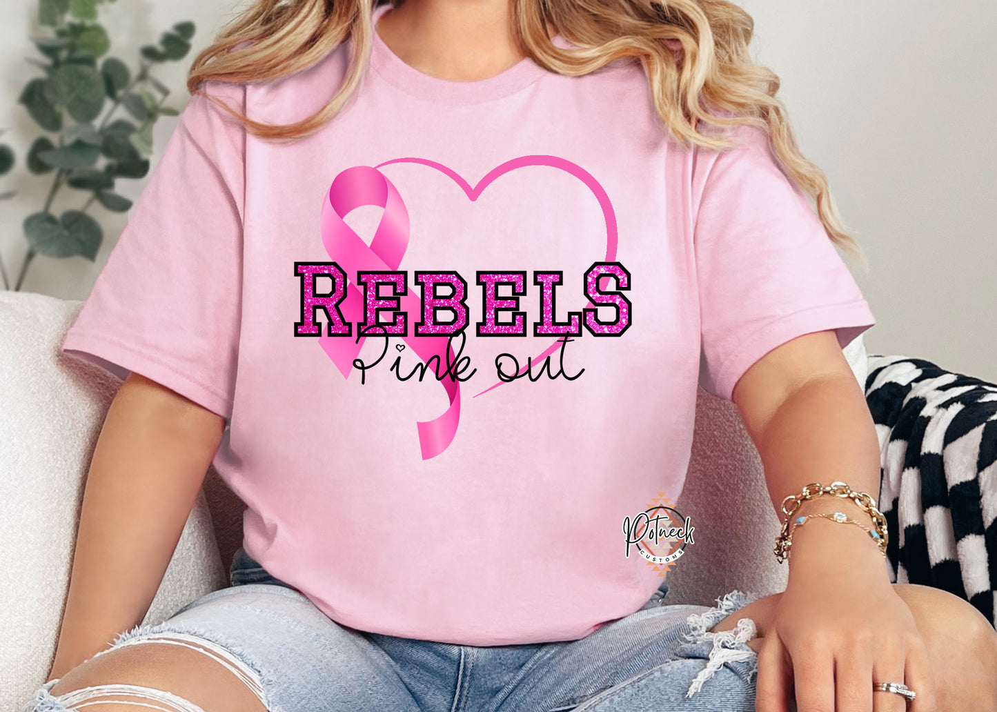 Rebels pink out shirt