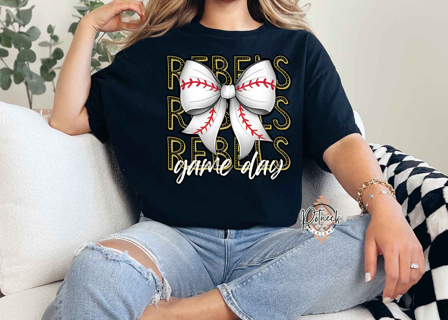 Baseball Bow Game day shirt