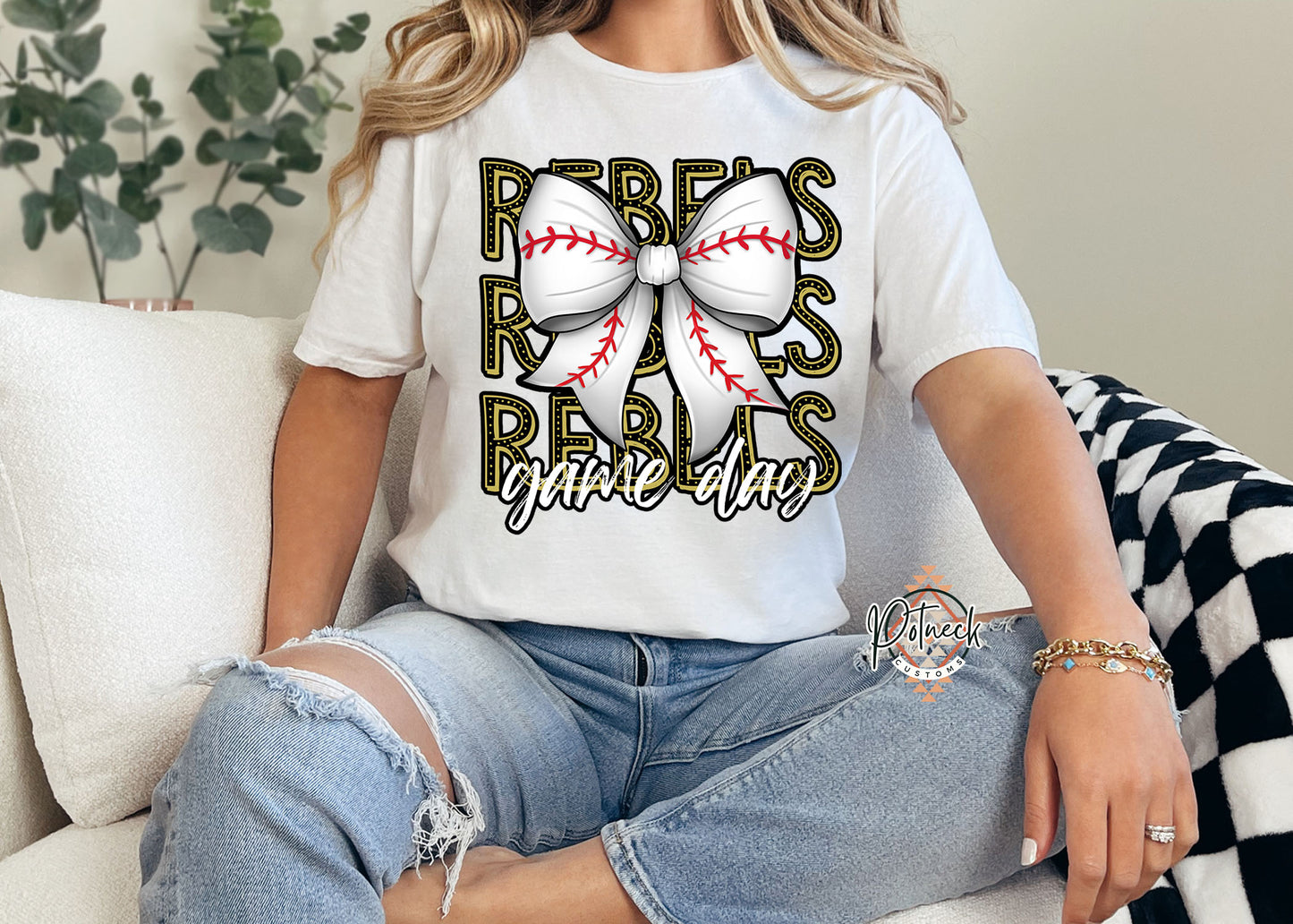 Baseball Bow Game day shirt