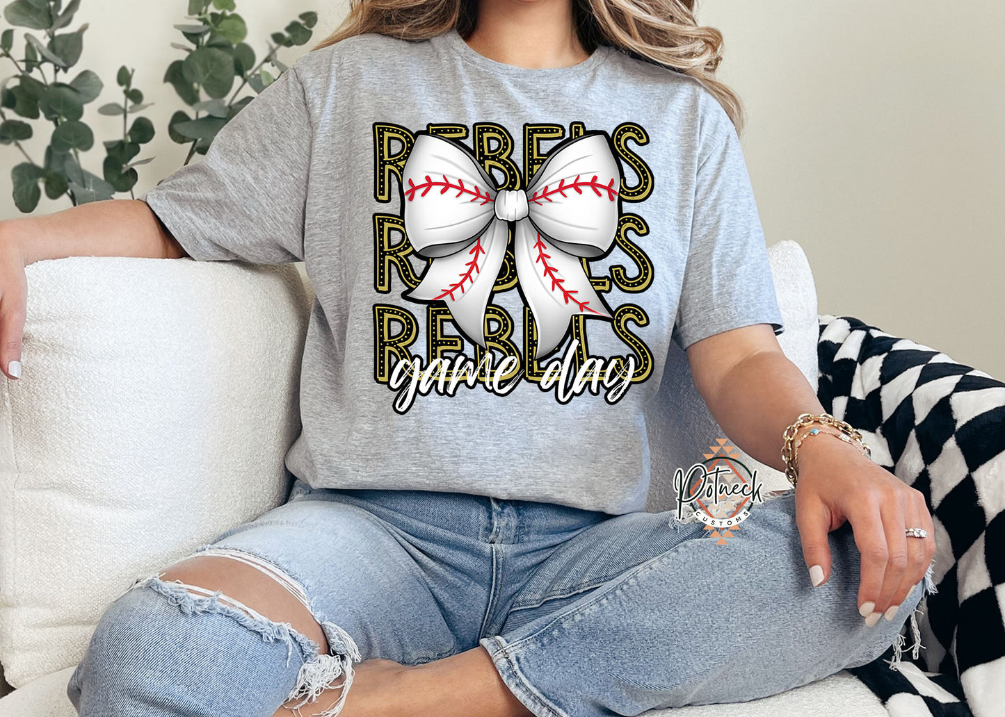 Baseball Bow Game day shirt