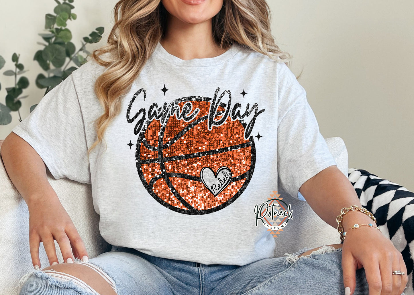 Rebels faux glitter basketball 🏀