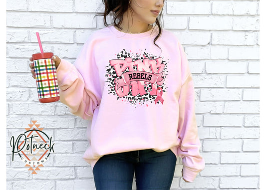 Rebels pink out leopard shirt