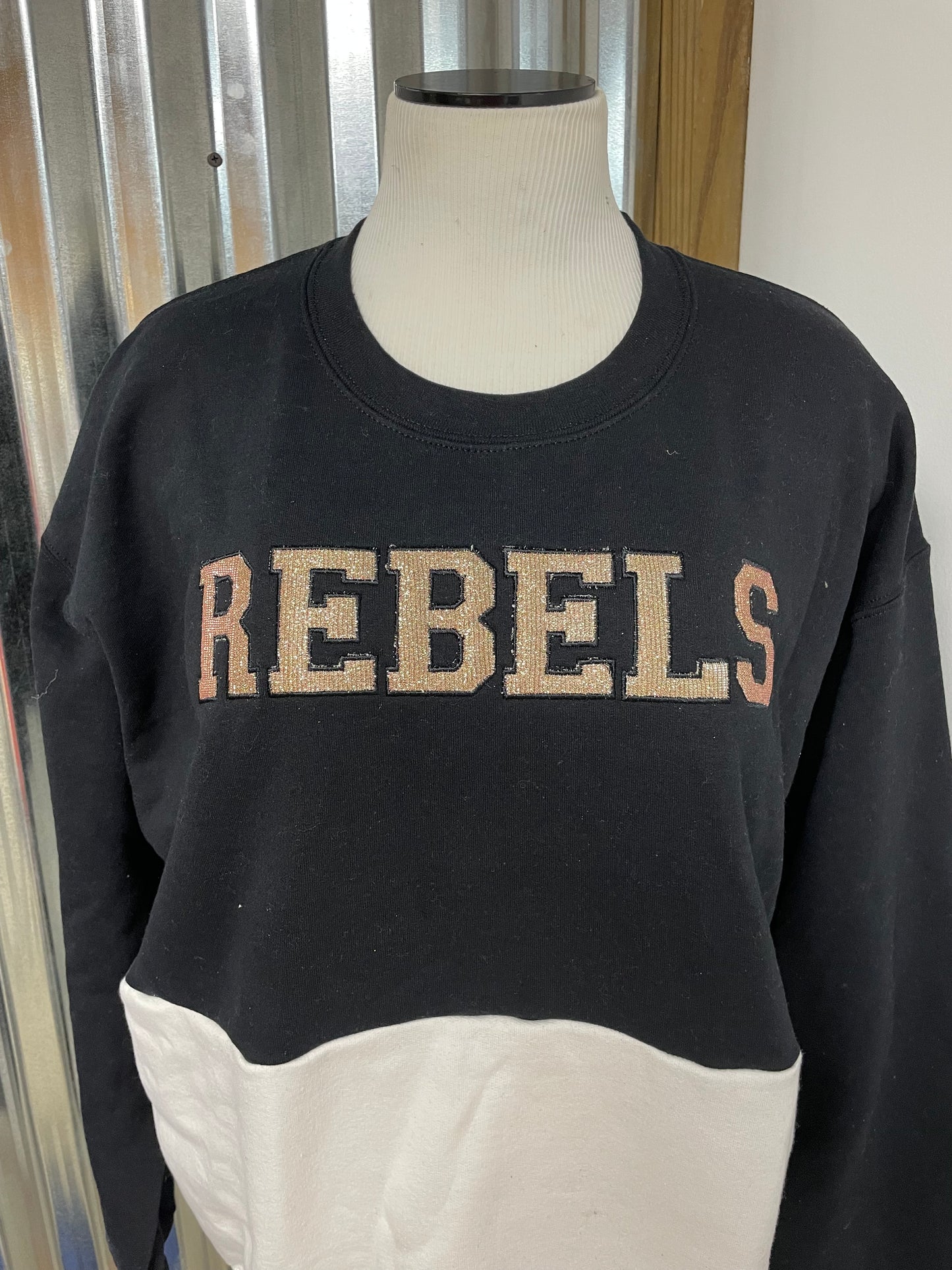 Rebels embroidered color block sweatshirt