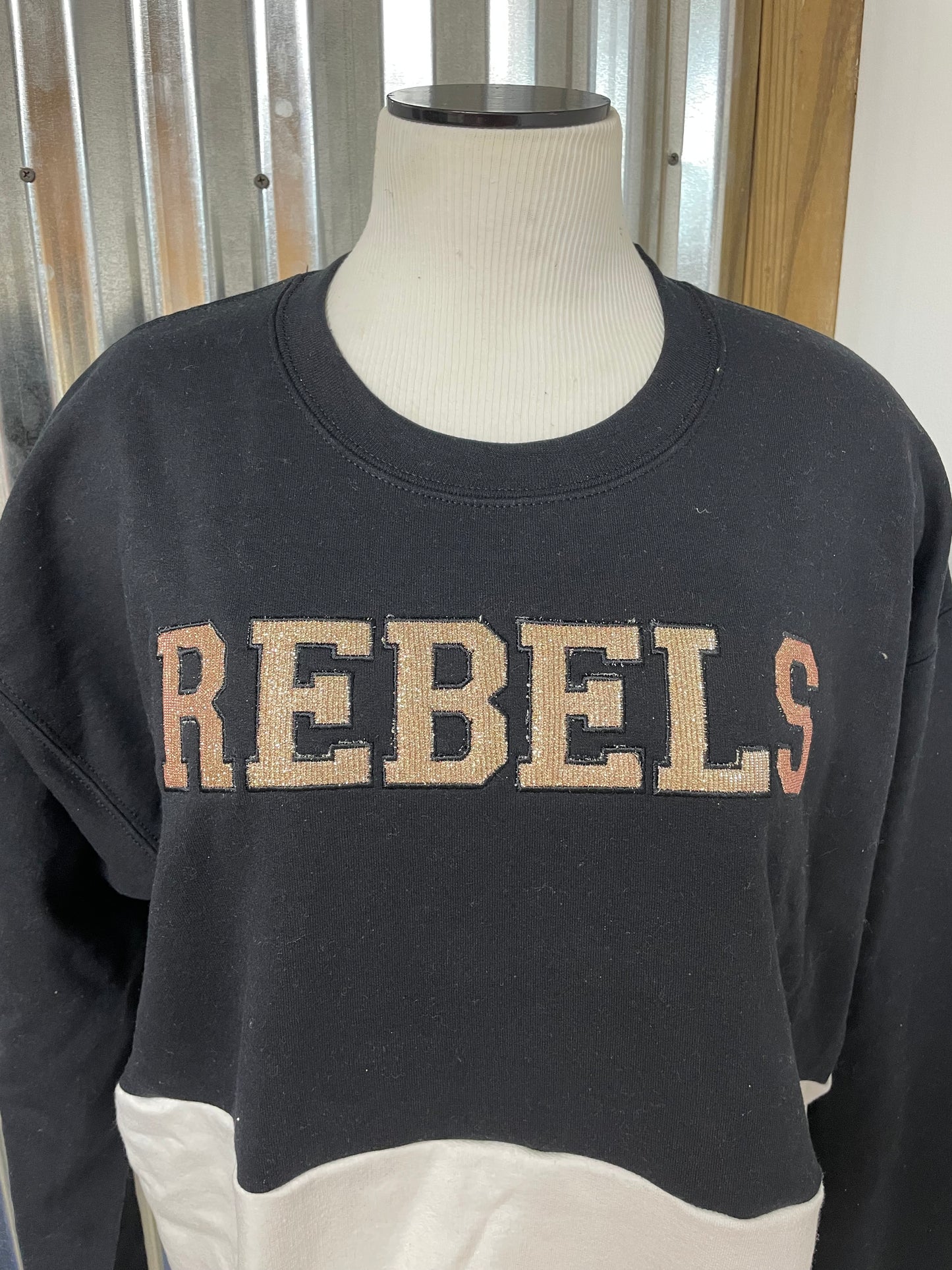 Rebels embroidered color block sweatshirt