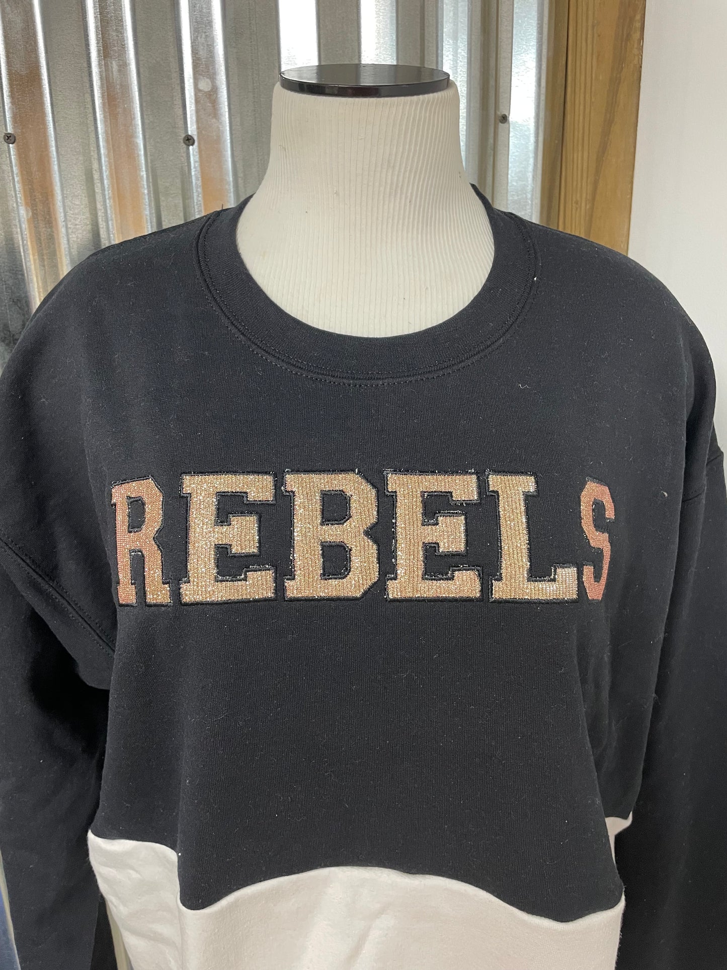 Rebels embroidered color block sweatshirt