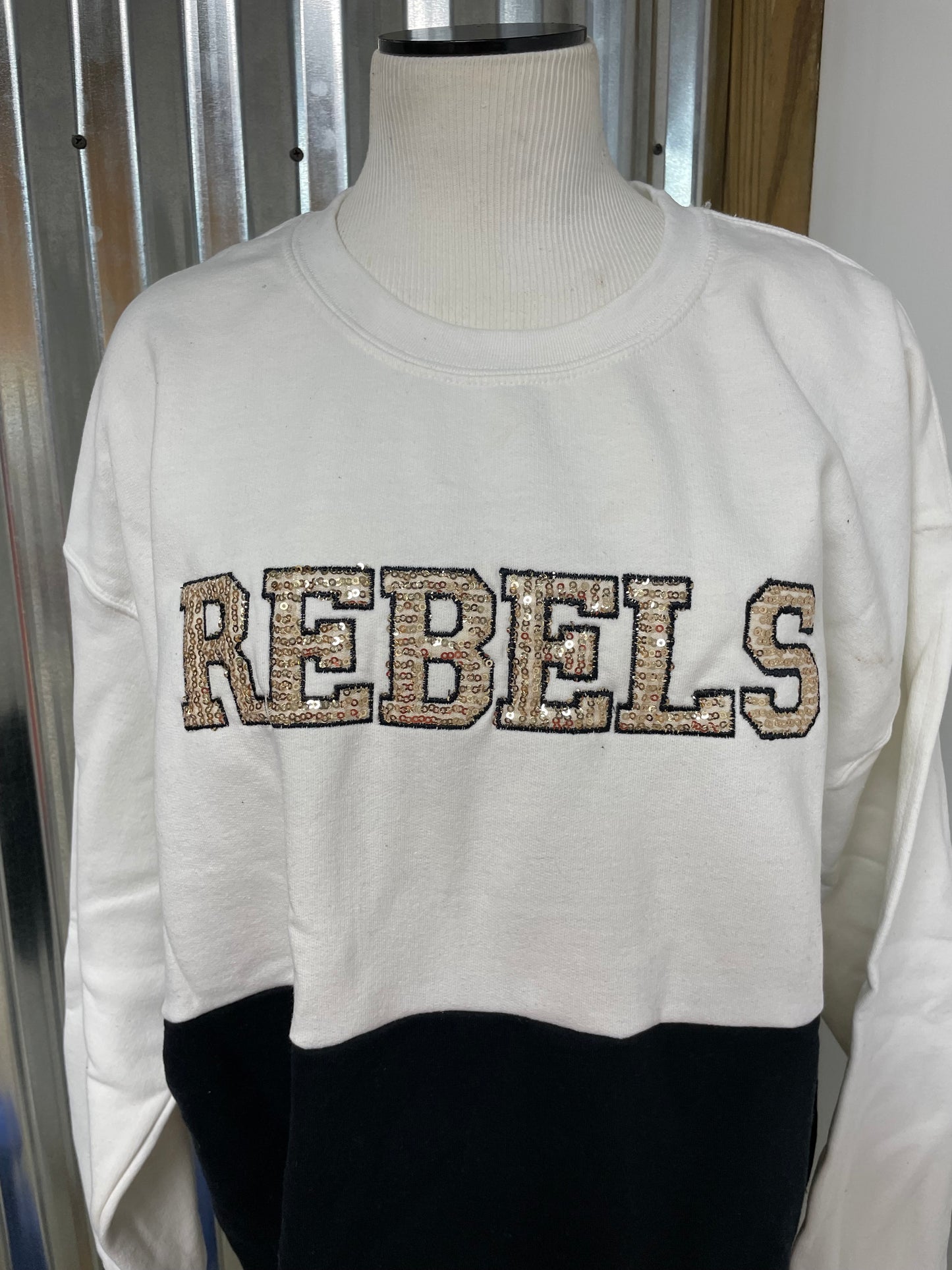 Rebels embroidered color block sweatshirt