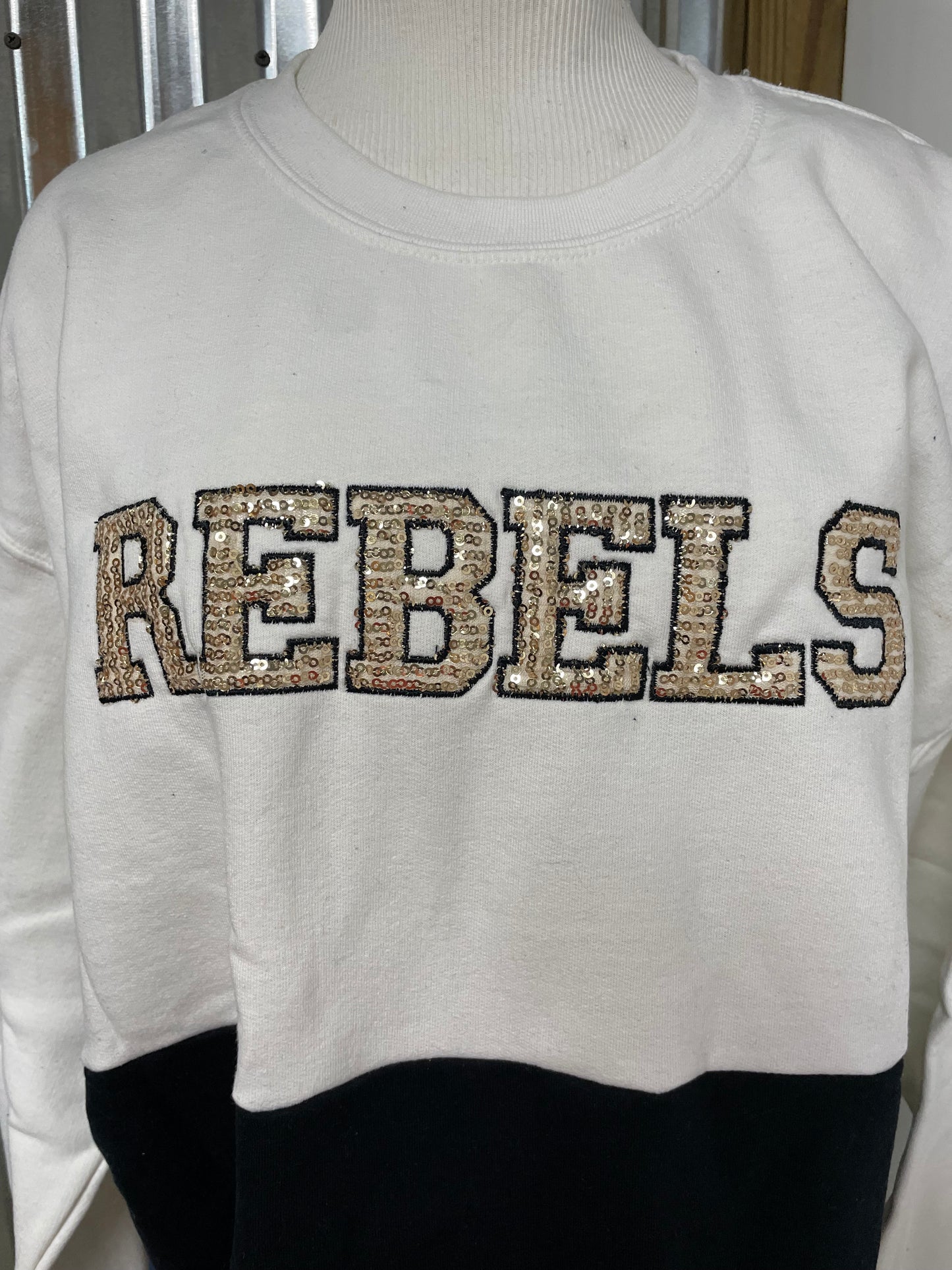 Rebels embroidered color block sweatshirt