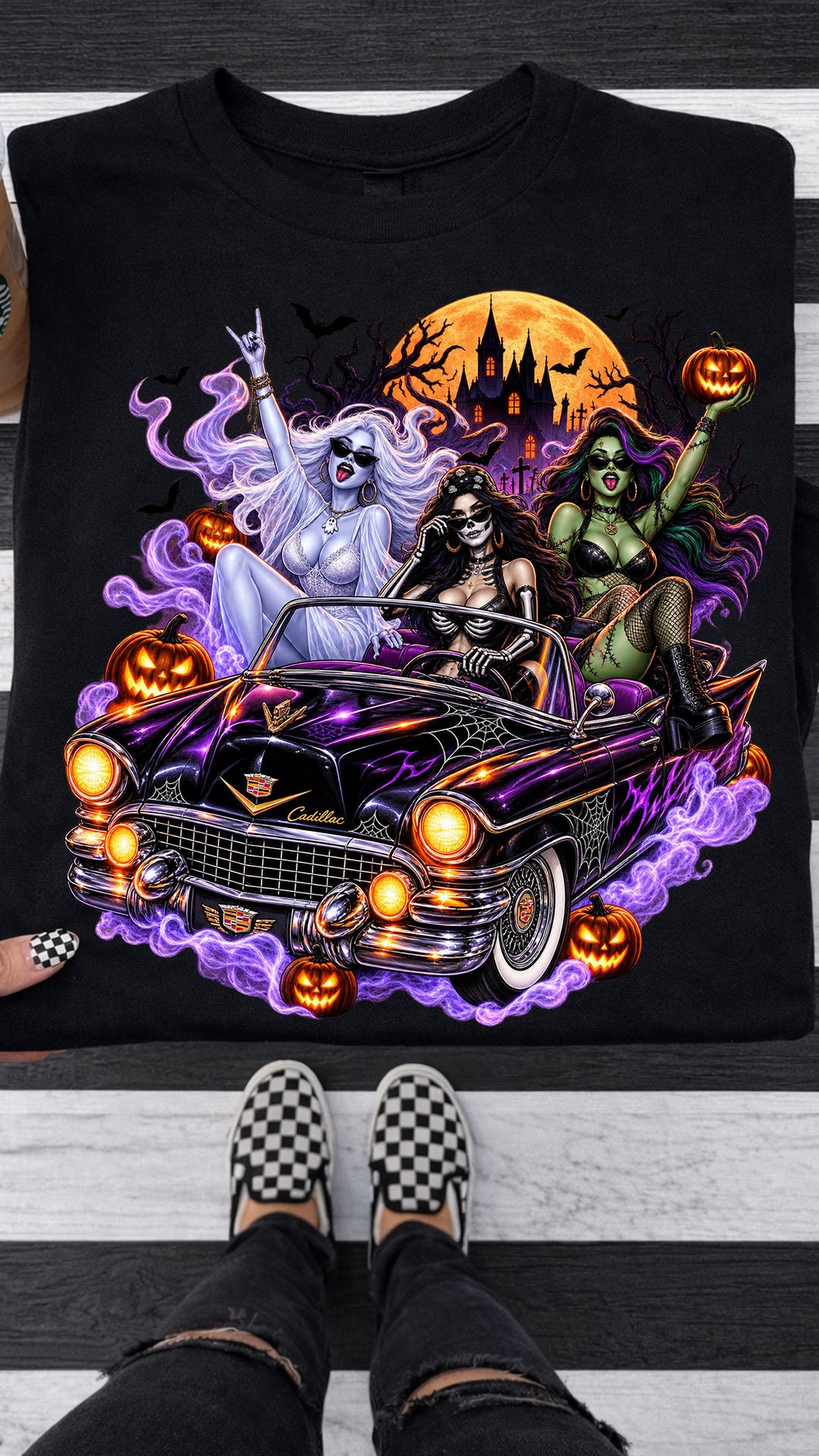 Halloween Witch Tee, Spooky Girls Graphic T-Shirt, Gothic Halloween Shirt, Witchy Fall Tee