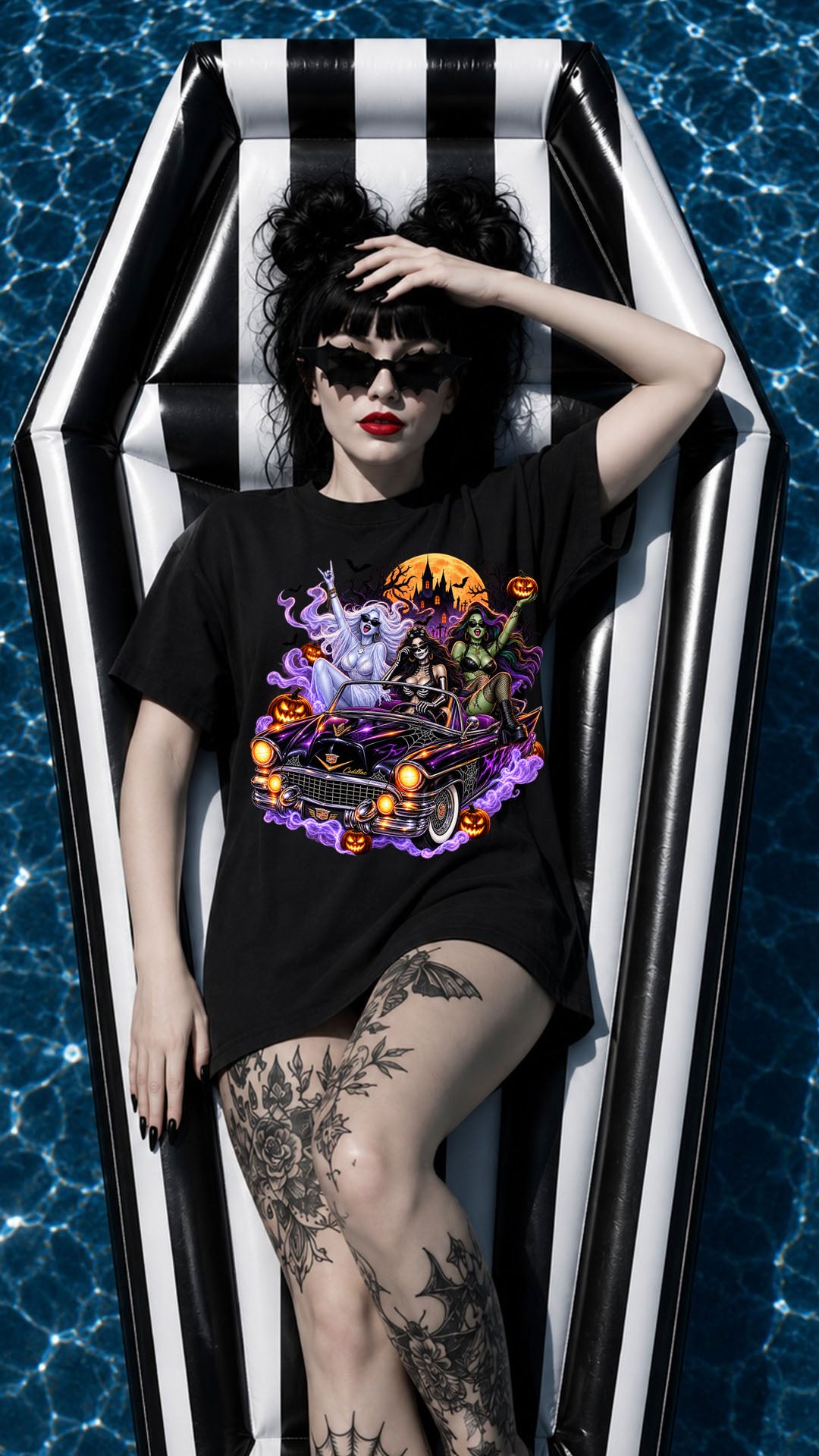 Halloween Witch Tee, Spooky Girls Graphic T-Shirt, Gothic Halloween Shirt, Witchy Fall Tee