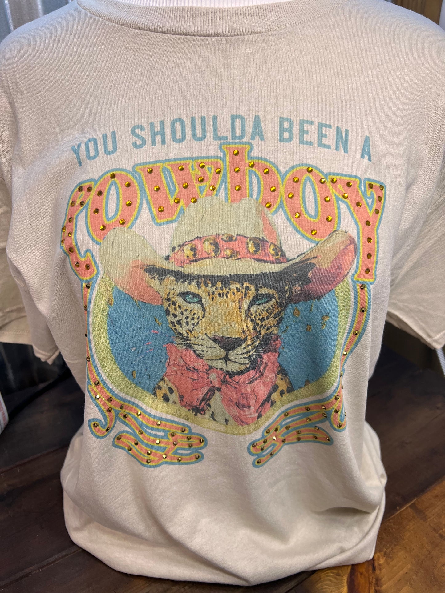 Western Leopard Cowboy Shirt, You Shoulda Been a Cowboy Tee, Cowgirl Graphic Tee, Country Concert Outfit, Vintage Western Shirt