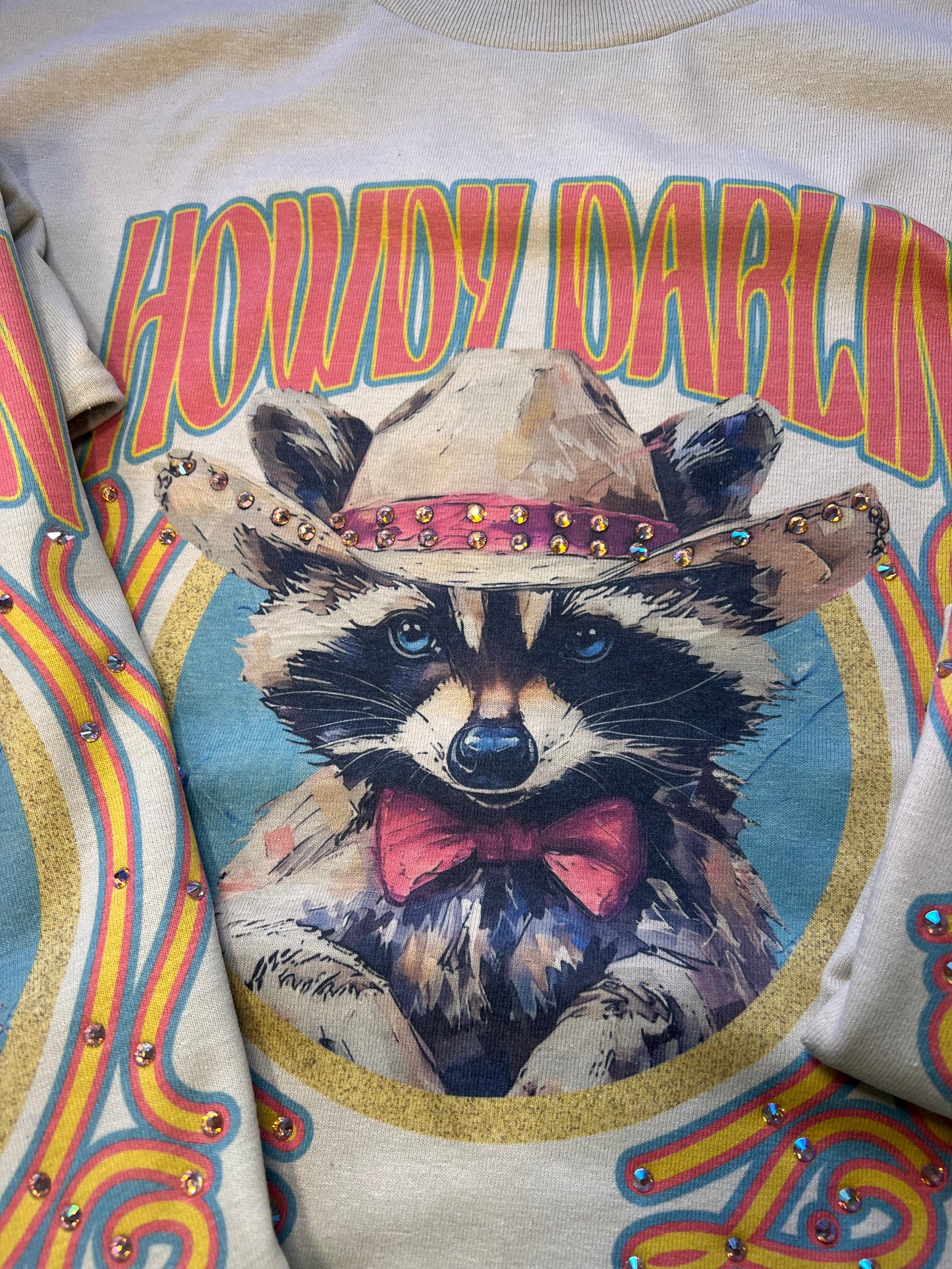 Rhinestone Raccoon Shirt, Western Cowboy Raccoon Tee, Funny Animal Graphic Tee, Country Concert Shirt, Cute Rodeo Outfit, Sparkly Cowgirl Top