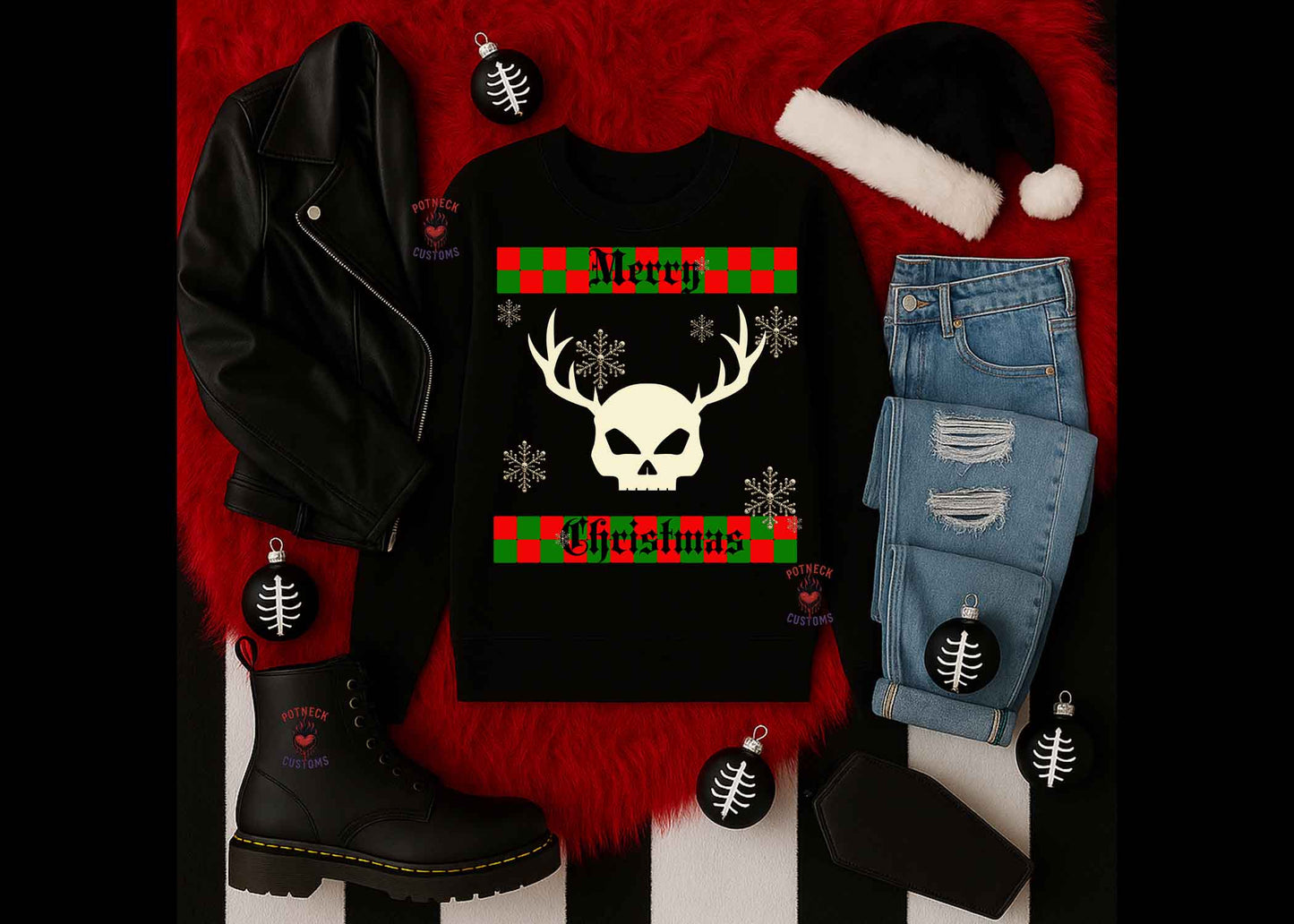 Merry Christmas skull