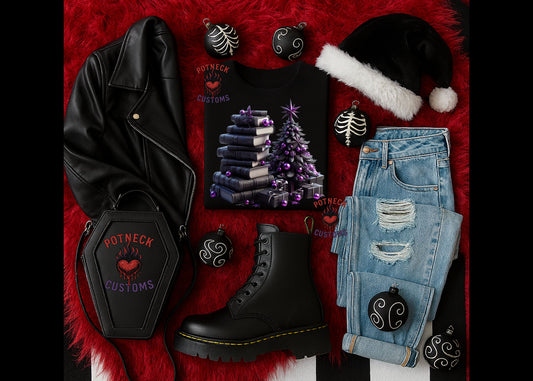 Purple Goth Tree and books