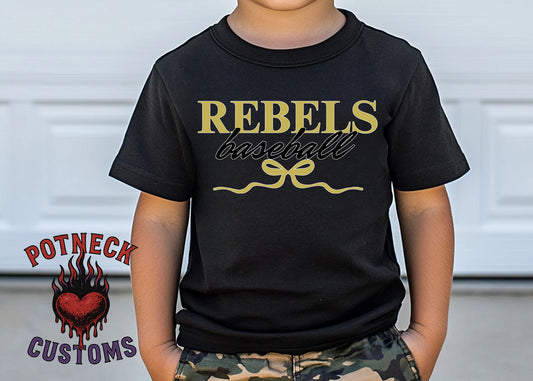 Toddler Baseball Bow Shirt