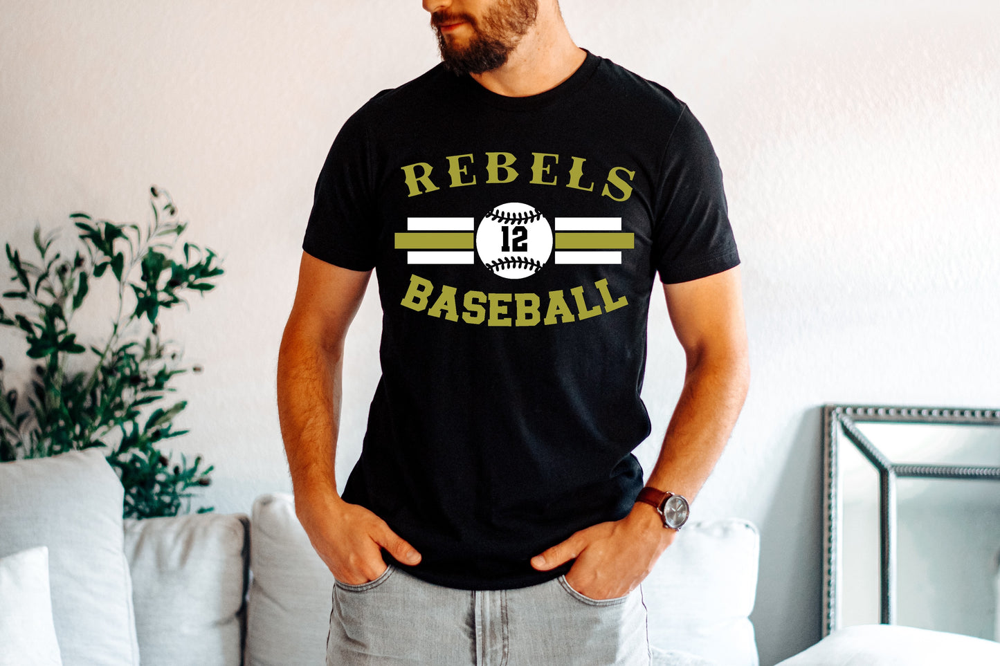 Rebels Baseball retro design