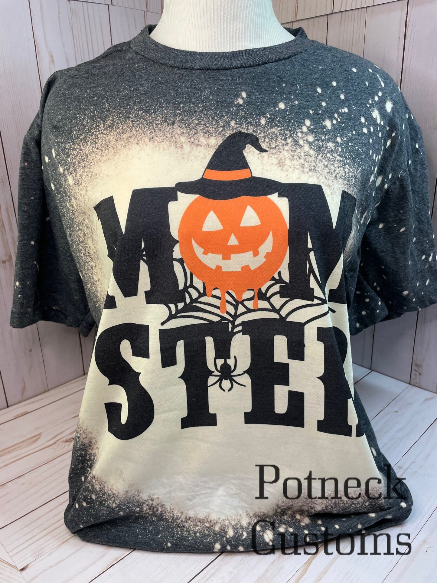 Momster bleached halloween shirt, mom halloween shirt, bleached halloween shirt