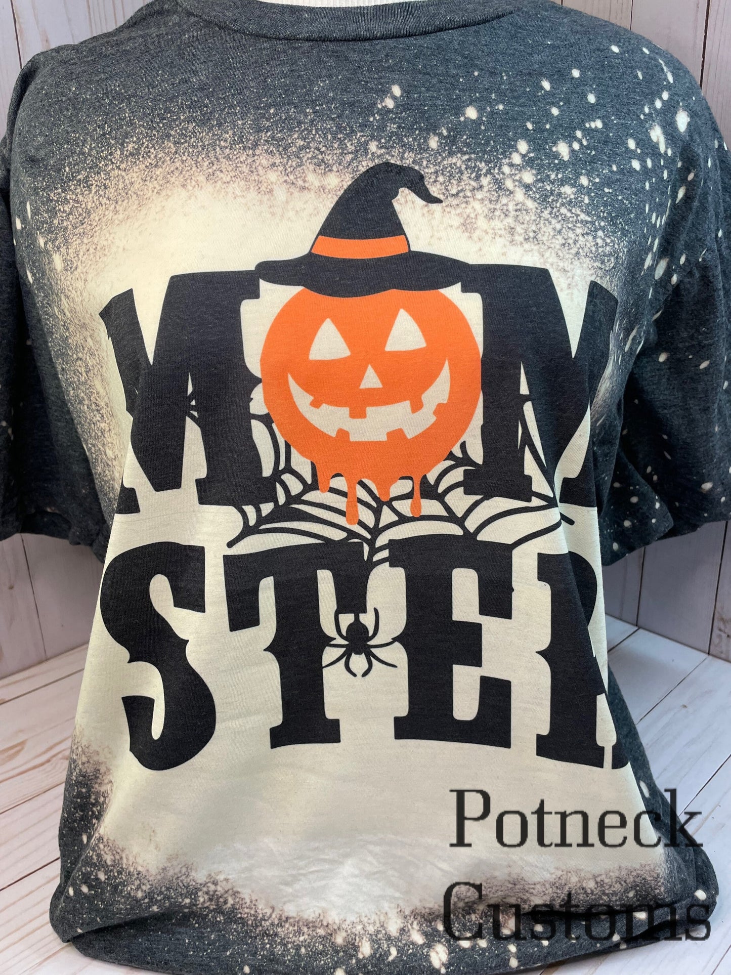 Momster bleached halloween shirt, mom halloween shirt, bleached halloween shirt