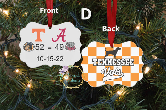 Once in a lifetime game ornament, Tennessee, Alabama, not today Saban ornament, it has been 15 years, UT ornament, GBO, keepsake, vols, bama