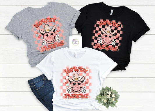 Howdy Valentine shirt, cowboy valentine shirt, retro valentine shirt, valentines shirt